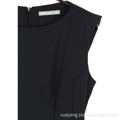 Wear Knee Length Black Office Lady Dress